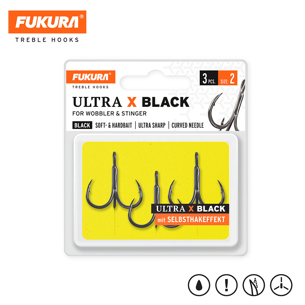 Lieblingskoeder Fukura Drillinge Ultra X Black Treble Hooks 2