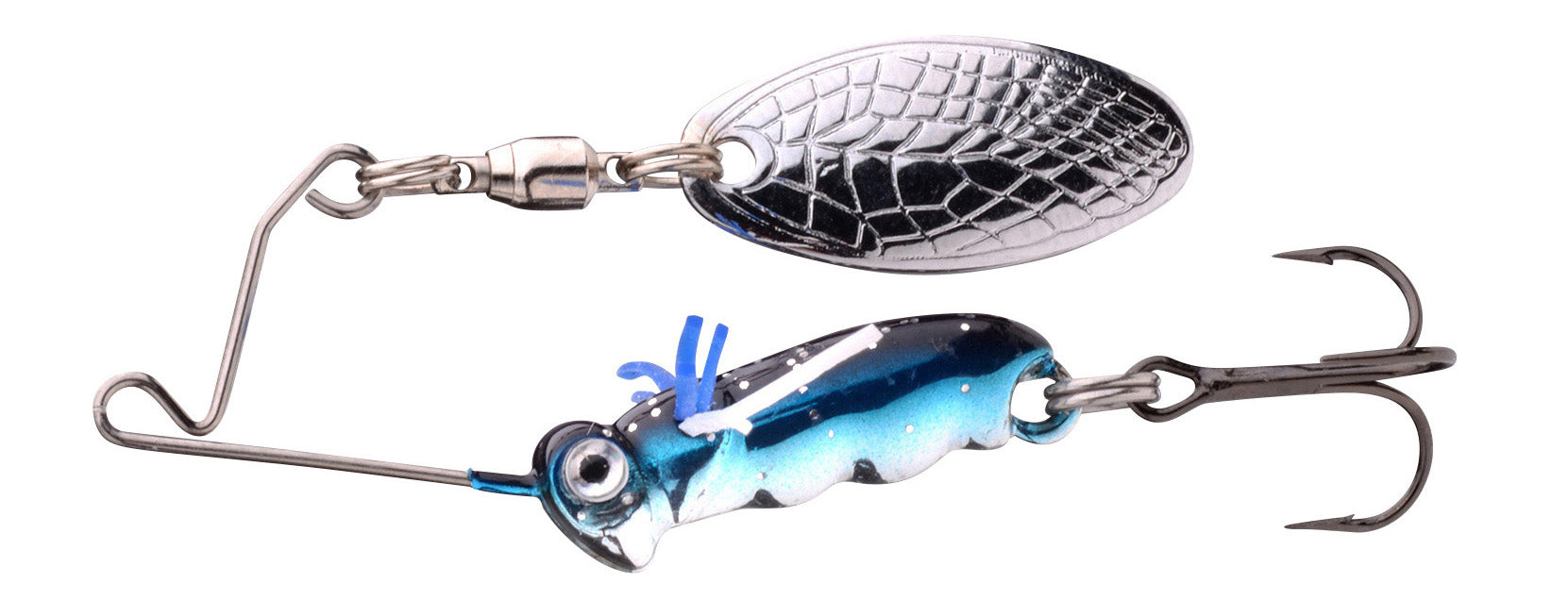 SPRO Larva Micro Spinnerbait 4 cm 7 g Drillingshaken Chrome Blue