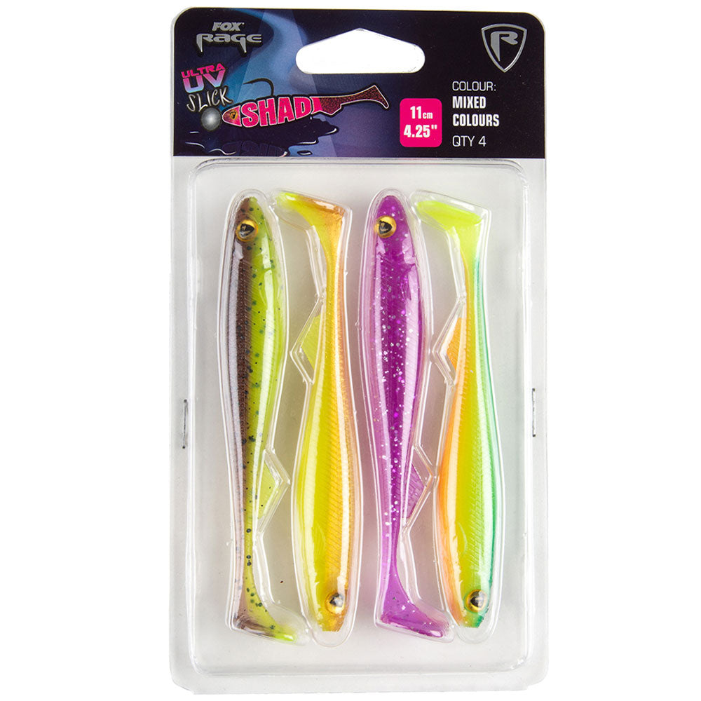Fox Rage Slick Shad UV Mixed Colour Pack 7 cm Mix 2