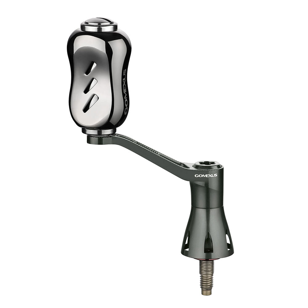 Gomexus Power Handle Spin Aluminium 40 mm Titanium Knob fuer Shimano Smoke