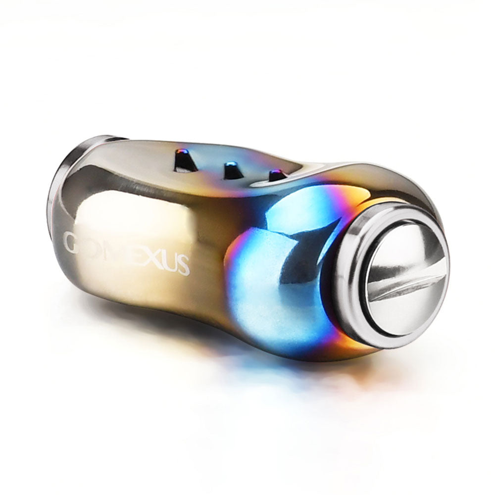 Gomexus Reel Power Knob Titanium Flame Galaxy Series Logo