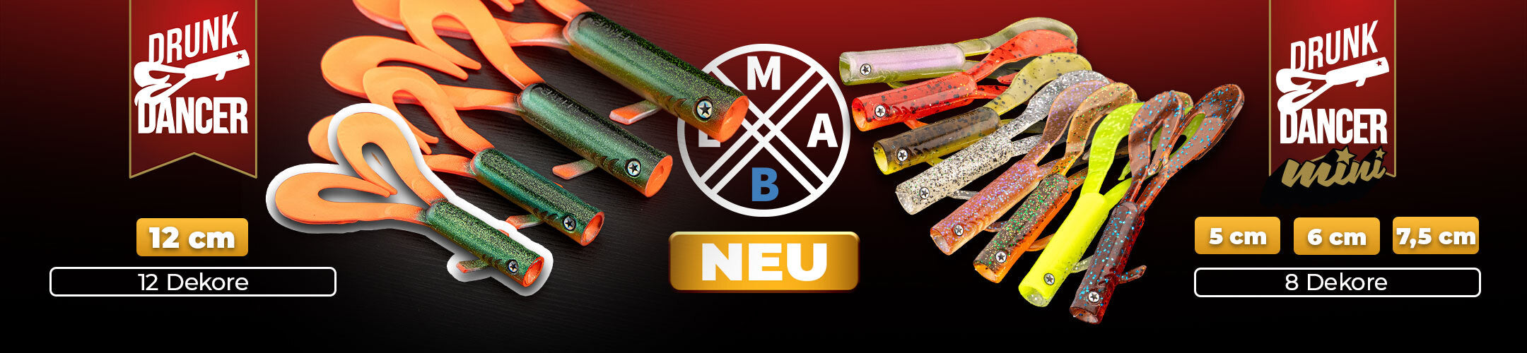 Der LMAB Erfolgsköder nun auch als Drunk Dancer Mini und Drunk Dancer in 12 cm.