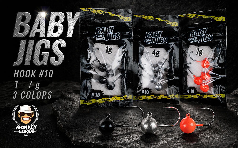 Monkey Lures - Monkey Hooks Baby Jigs Größe #10 / 3 Farben