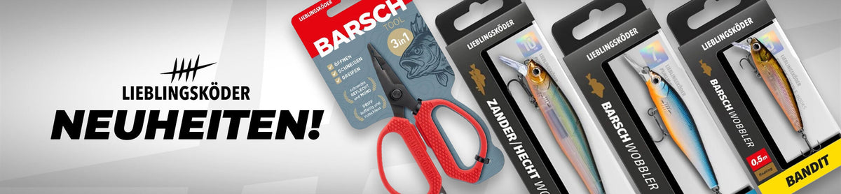 Das neue Lieblingsköder Barsch Tool und die neuen Größen der Lieblingsköder Wobbler jetzt bei uns im Shop