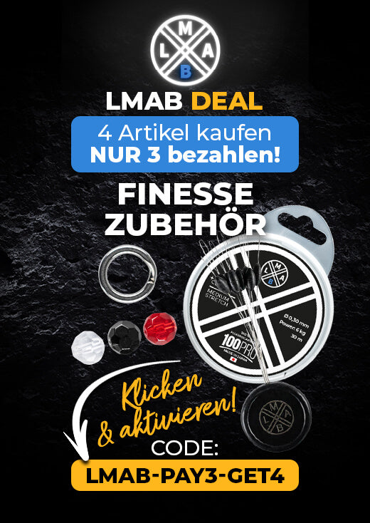 Perfektes Zubehör von LMAB für alle Angeltechniken beim Finesseangeln Promotion