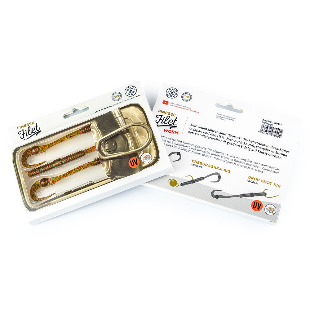 LMAB Finesse Filet Worm TPE 12 cm Traffic Light