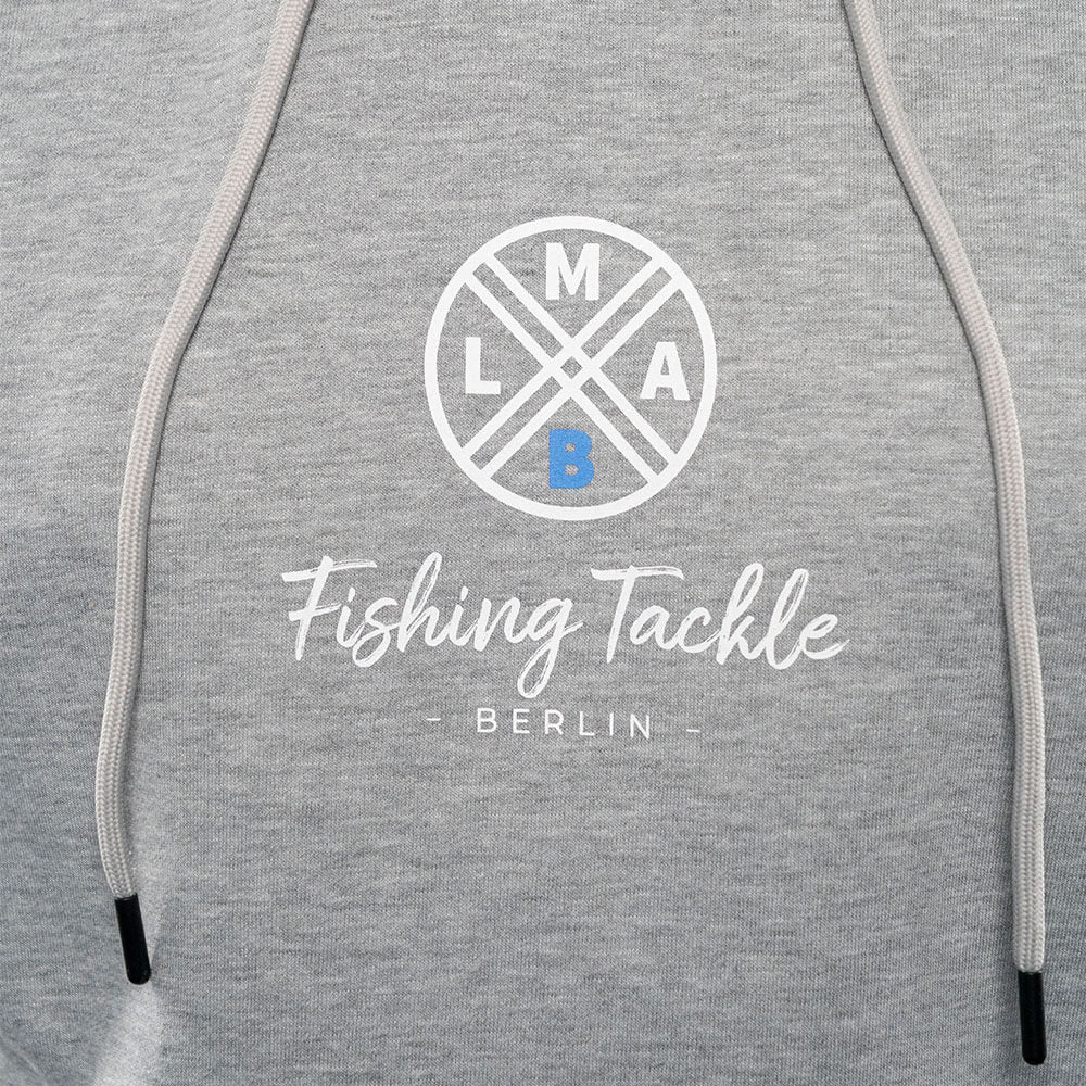 LMAB Great Story Hoodie Sport-Grau Vorderseite Close Up