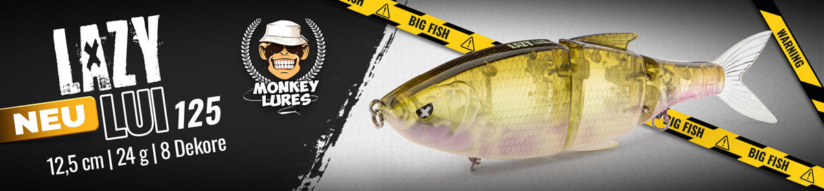Der neue Monkey Lures Lazy Lui 125 in 8 unterschiedlichen Dekoren, jetzt bei uns im Shop erhältlich.