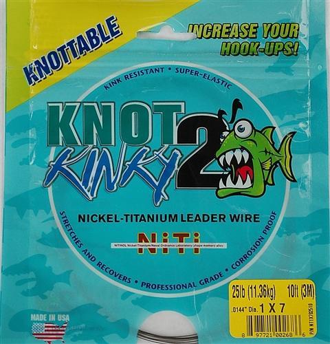 Aquateko Knot 2 Kinky 1x7 Nickel Titanium Leader 3 m 10ft 5,4 kg 12 lbs