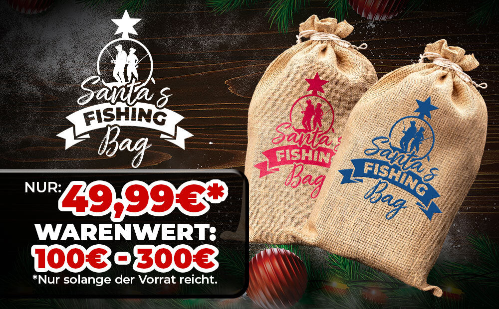 Die Santa Fishing Bags von HechtundBarsch.de sind das perfekte Weihnachtsgeschenk für Angler und direkt im Jutebeutel verpackt.
