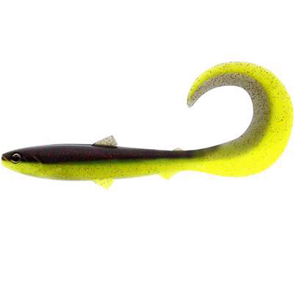 Westin BullTeez Curltail 14 cm Black Chartreuse