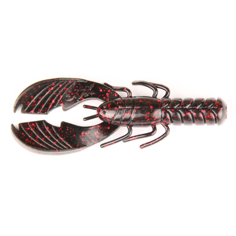 X Zone Lures Muscle Back Craw 4 10 cm Black Red Flake
