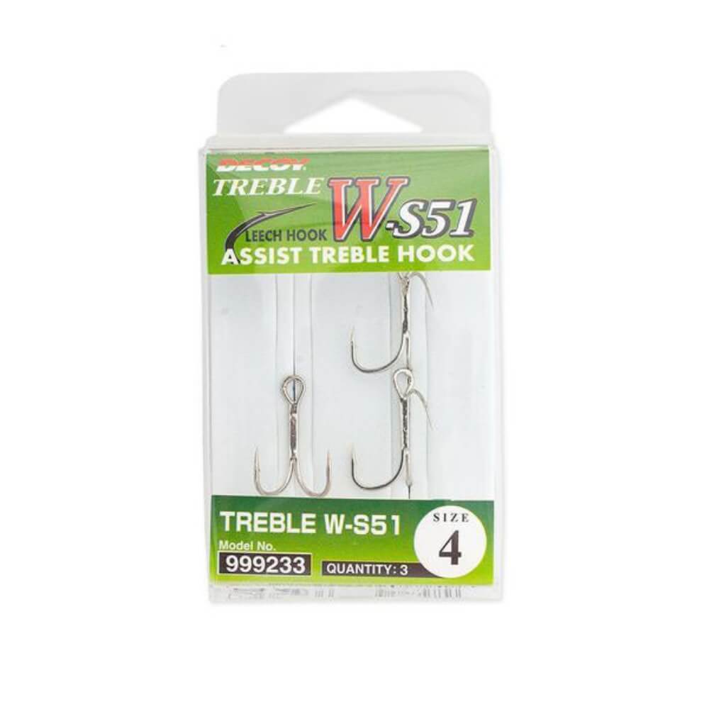 Decoy Assist Treble Hook W-S51 Pack