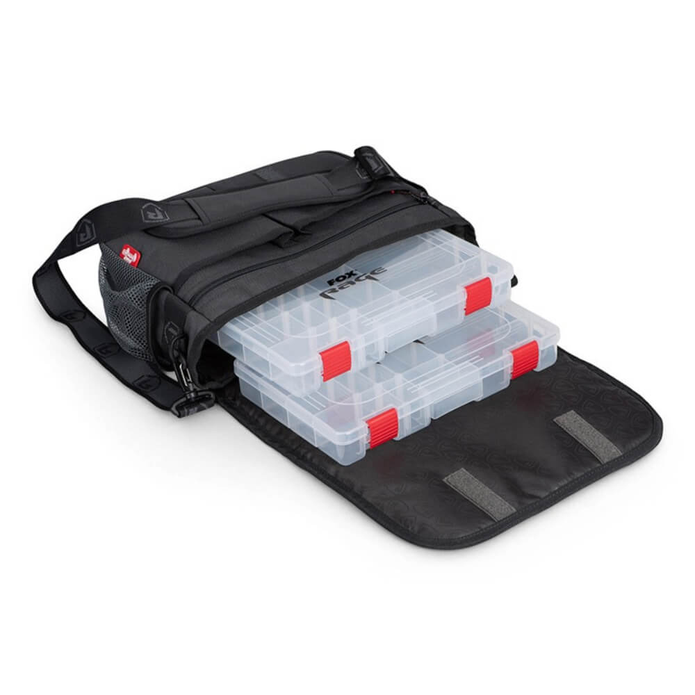 Fox Rage Messenger Bag offen mit Boxen