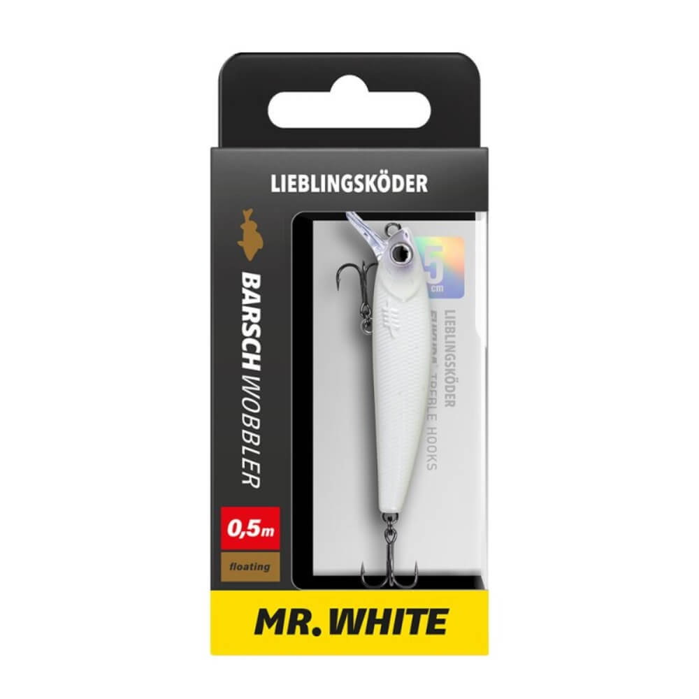 Lieblingsköder Barschwobbler 5 cm Mr White