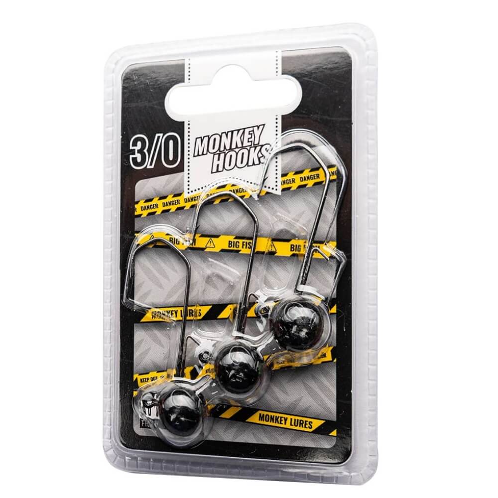 Monkey Lures Monkey Hooks 3/0 Black Verpackung