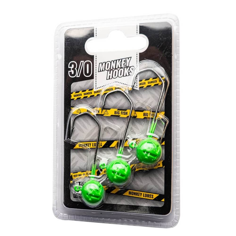 Monkey Lures Monkey Hooks 3/0 Green Verpackung