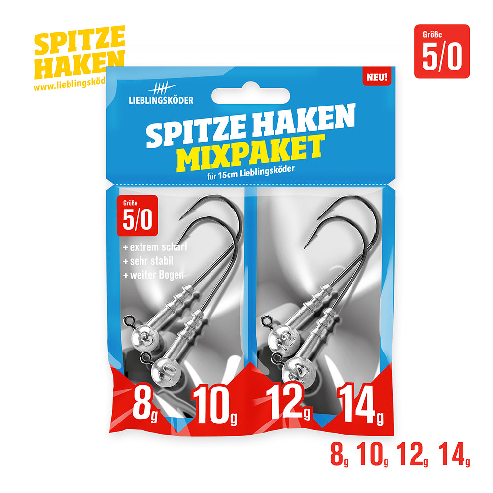 Lieblingskoeder Spitze Haken Mixpaket 50 8g, 10g, 12g, 14g