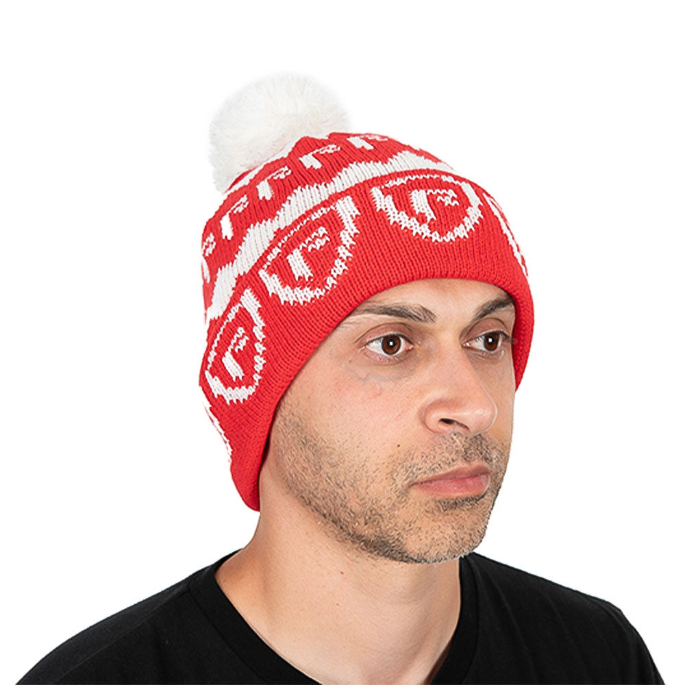 Fox Rage Bobble Hat Red White