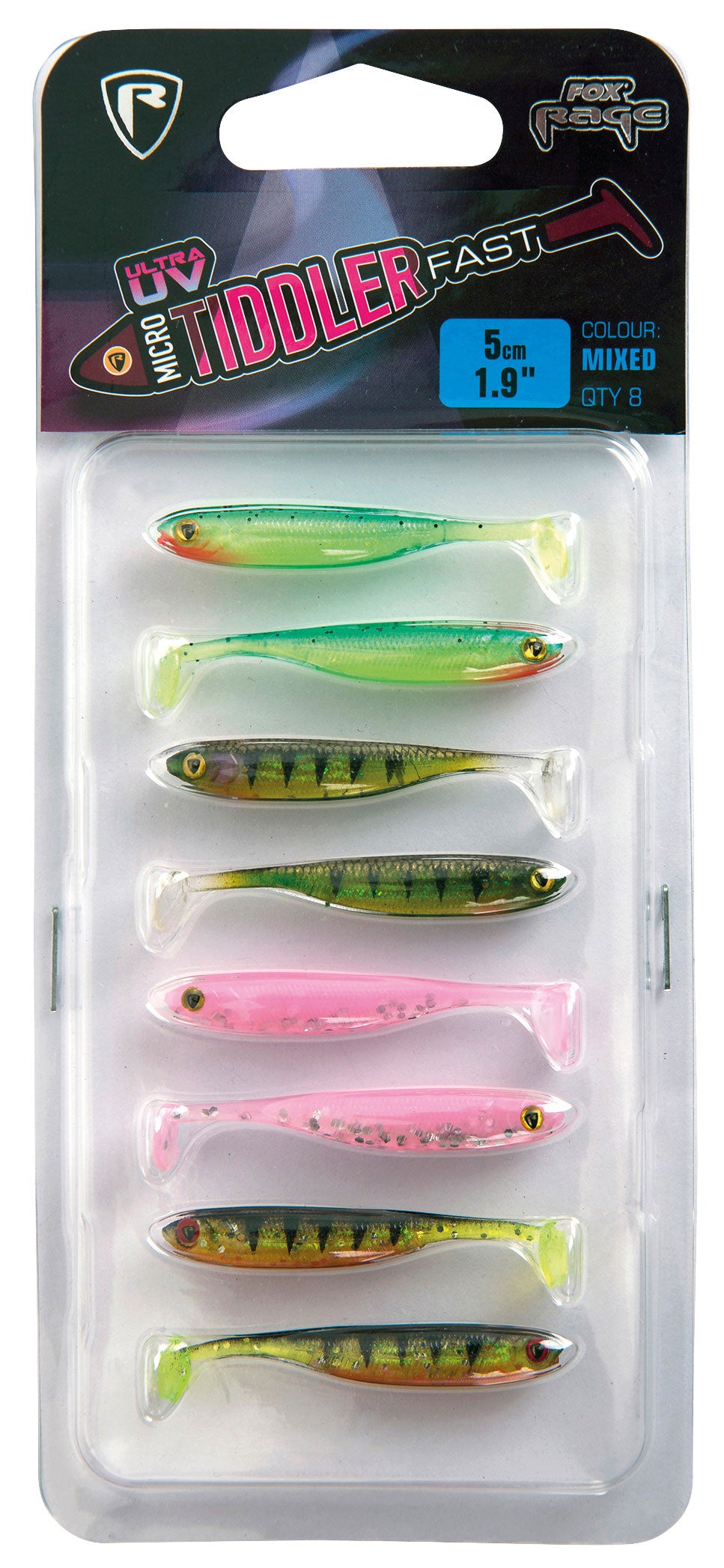 Fox Rage Micro Tiddler Fast Ultra UV Mixed Colour Pack 5 cm