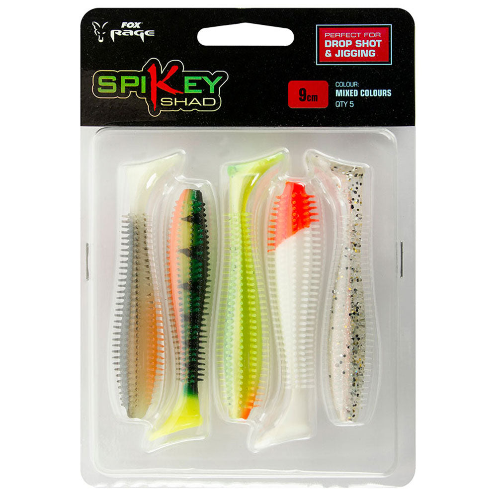 Fox Rage Spikey Shad Mixed Colour Pack 9 cm
