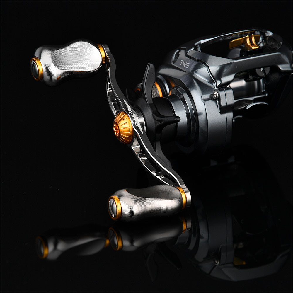 Gomexus CNC Power Knob Titanium Finger Print Style Beispiel Baitcaster