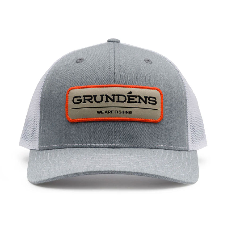 Grundens-We-Are-Fishing-Trucker-One-Size-Heather-Grey-White-Front