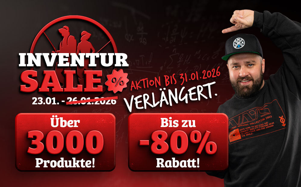 Inventur Sale 2026 mit über 3000 Artikeln bis zu 80% rabattiert.