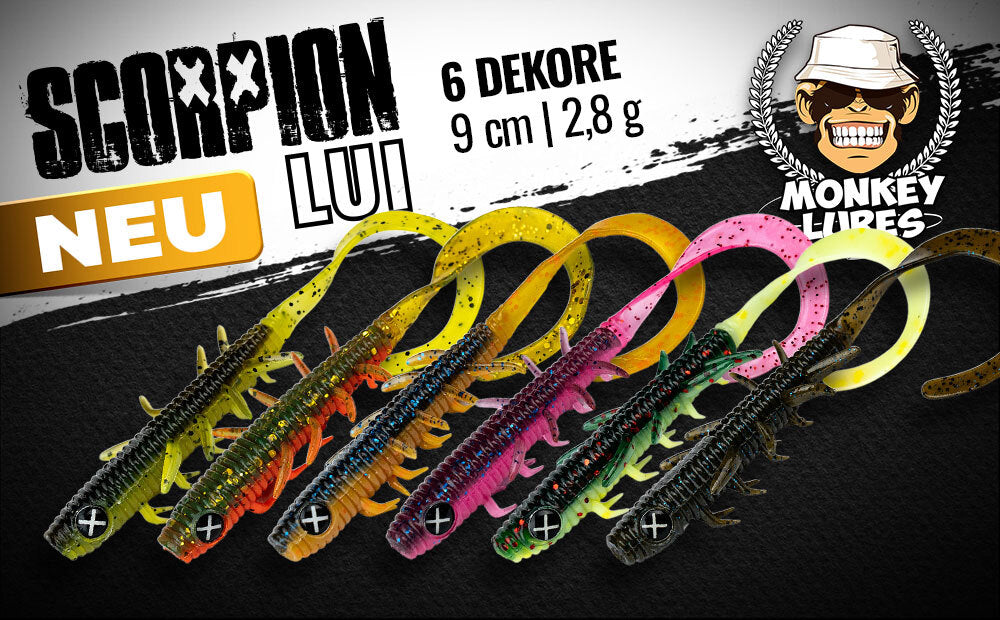 Scorpion Lui, der neue Creature Bait für Barsch von Monkey Lures.