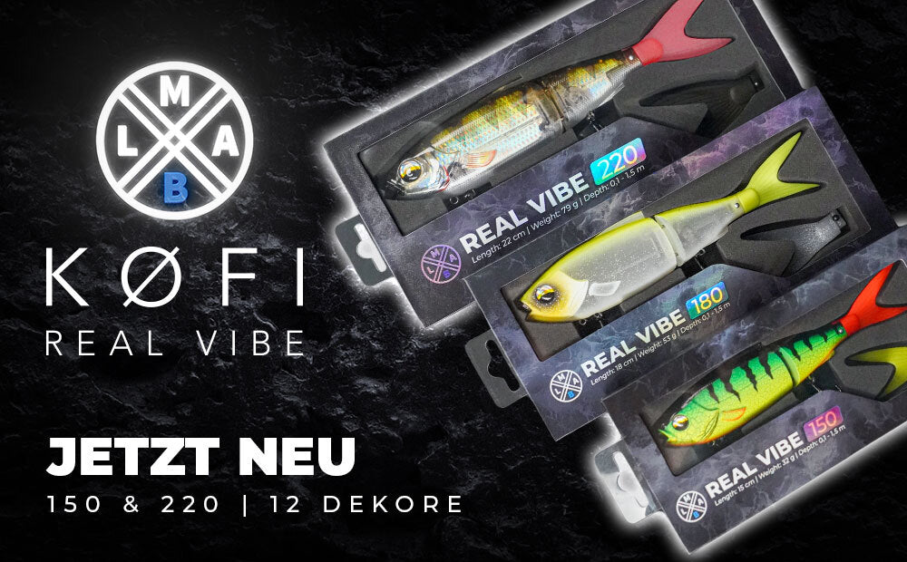 LMAB erfolgreichster Swimbait, der Real VIbe, nun auch in 15 cm und 22 cm erhältlich.