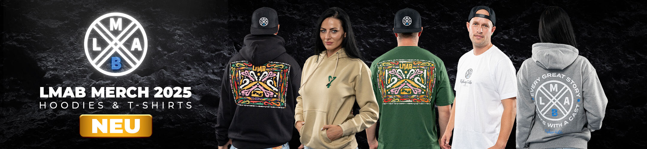 Neue Kleidung von LMAB mit coolen Shirts und Hoodies auf Hechtundbarsch.de