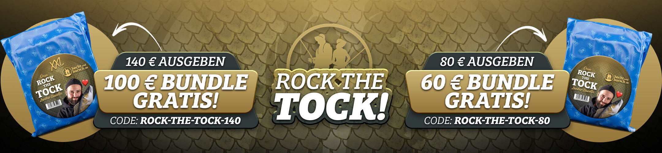 Hol dir dein Hecht&Barsch Rock the Tock Bundle, vollgepackt mit einer tollen Auswahl an fängigen Zanderködern.