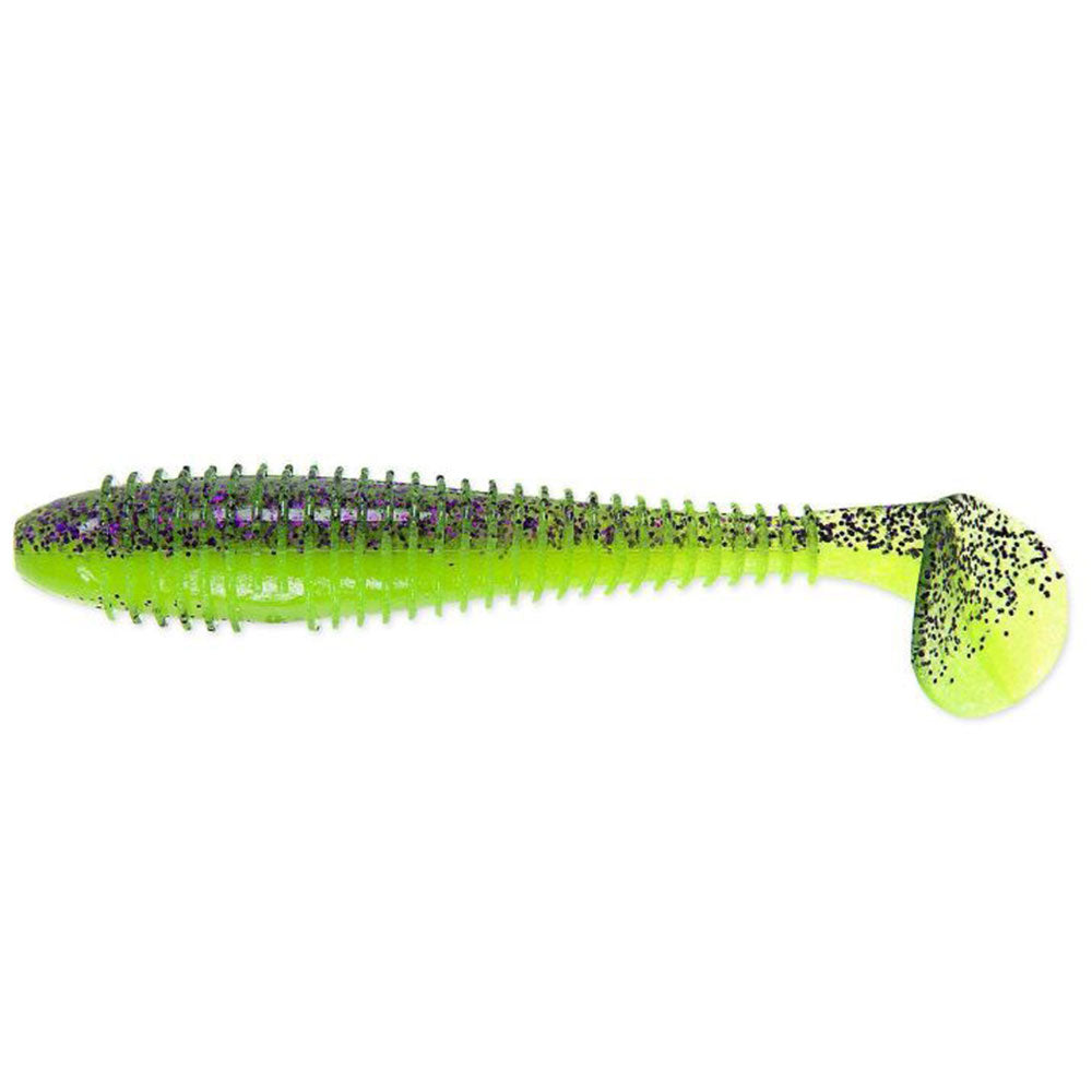 Keitech FAT Swing Impact 3,8 9,5 cm Purple Chartreuse BA Edition