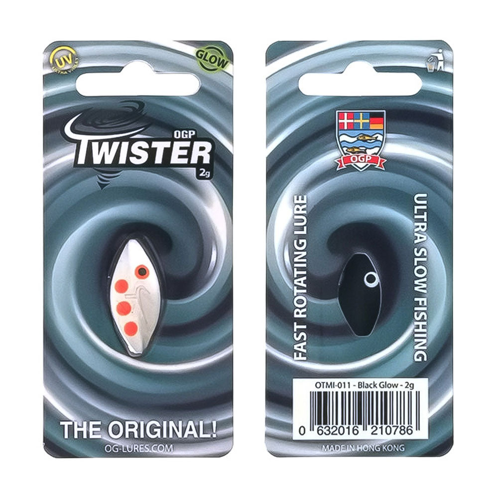 OGLures OGP Twister 2,0 g Black White Glow