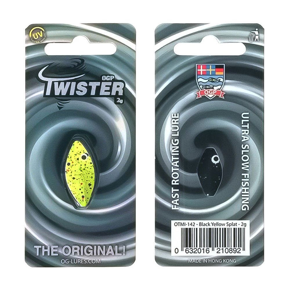 OGLures OGP Twister 2,0 g Black Yellow Splat