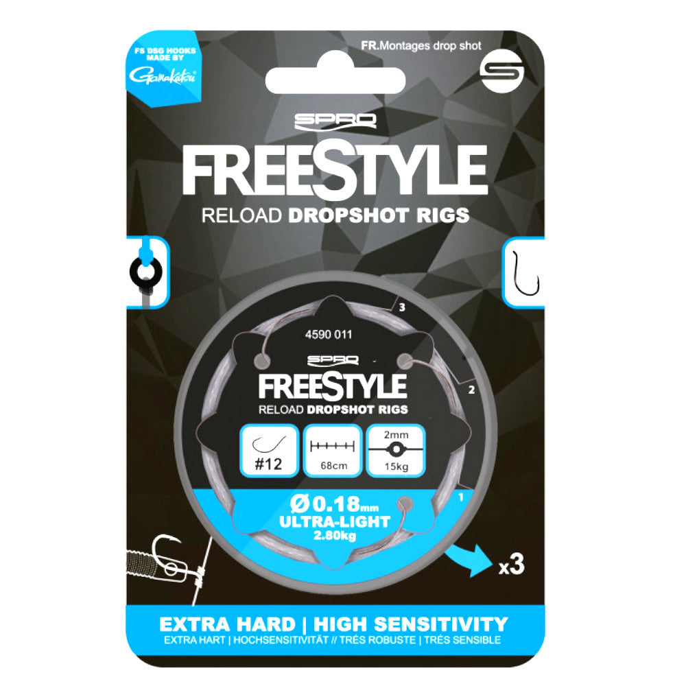 SPRO Freestyle Reloaded Dropshot Rigs Fluorocarbon 12
