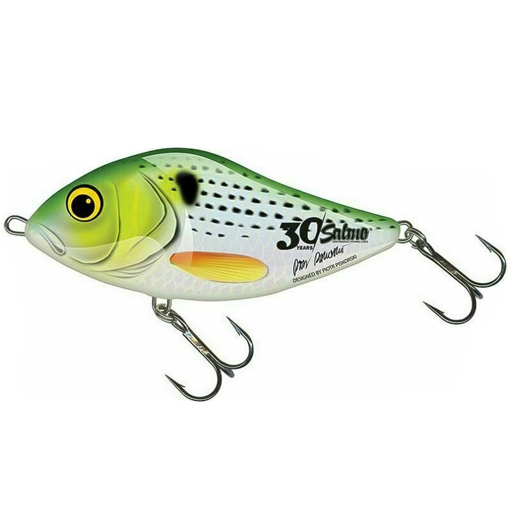 Salmo Slider 10 cm Jerkbait Sinking Holo Green Striper