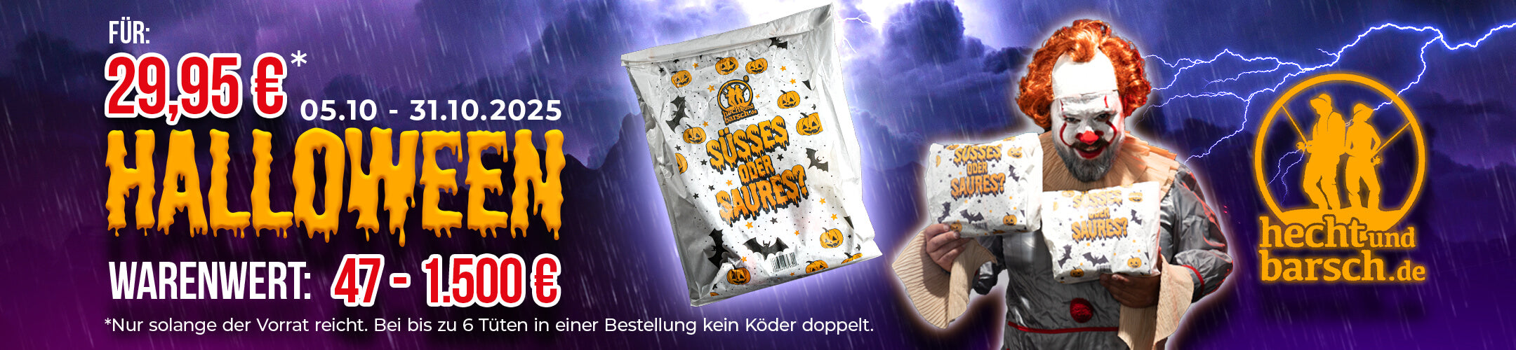 Das Halloween Gambling bei Hechtundbarsch.de mit exklusiven Dekoren und Gewinnen bis zu 1.500€.