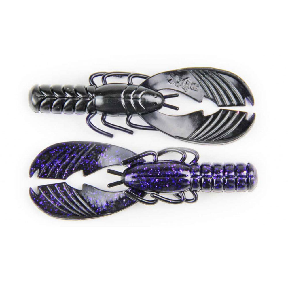 X Zone Lures Muscle Back Craw 4 10 cm Purple Shadow