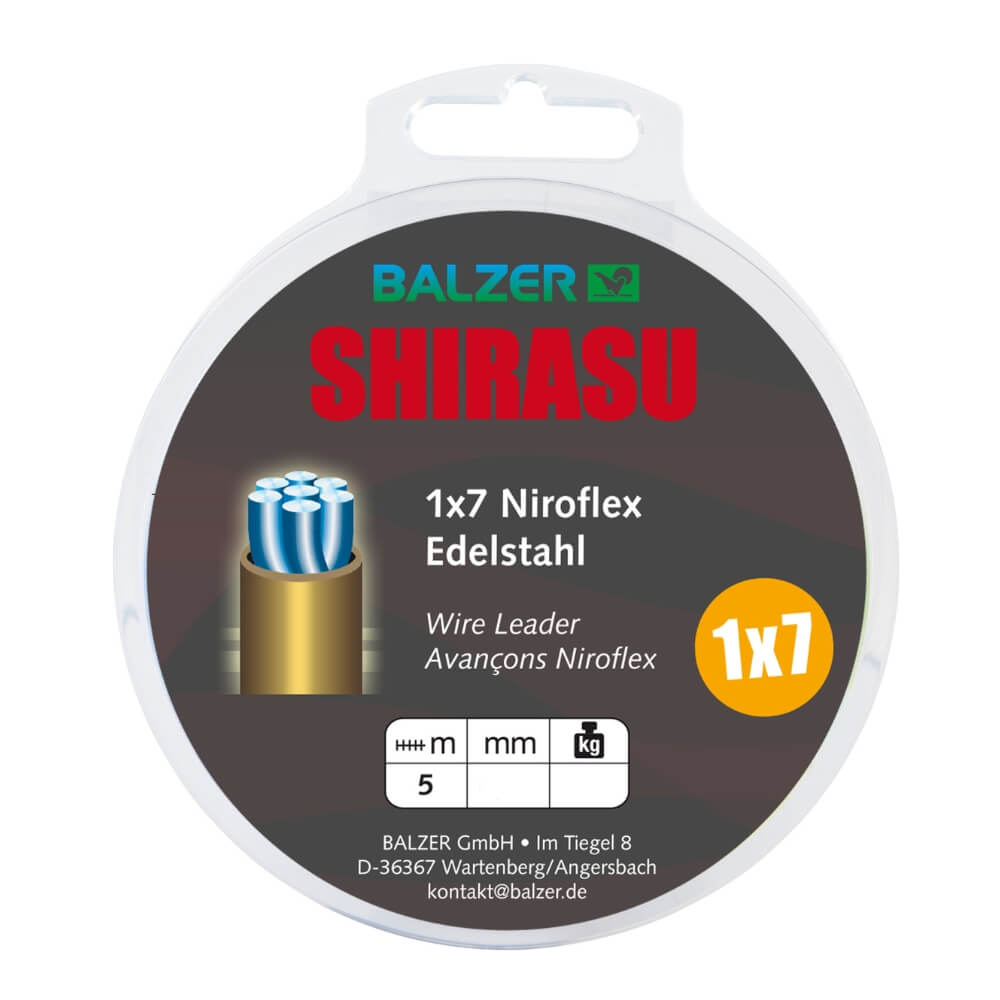 Shirasu 1x7 Stahlvorfach (unbeschichtet) / 5 m / 6 kg / 9 kg / 13 kg