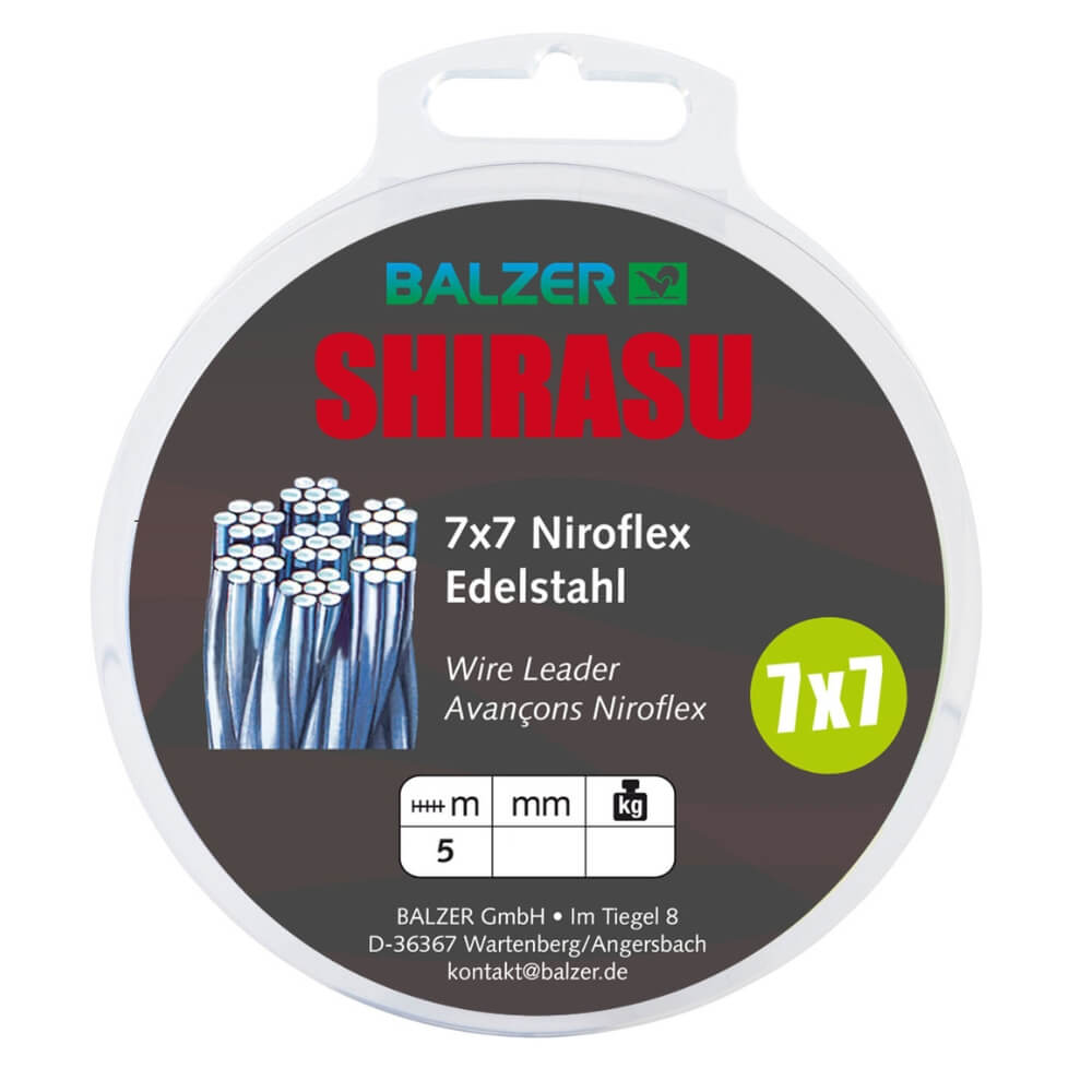 Balzer Shirasu 7x7 Stahlvorfach (unbeschichtet) / 5 m / 6 kg / 9 kg / 13 kg