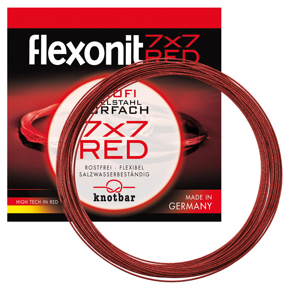 flexonit 7x7 Stahlvorfach Meterware Red 3 m 0,36 mm 11,5 kg