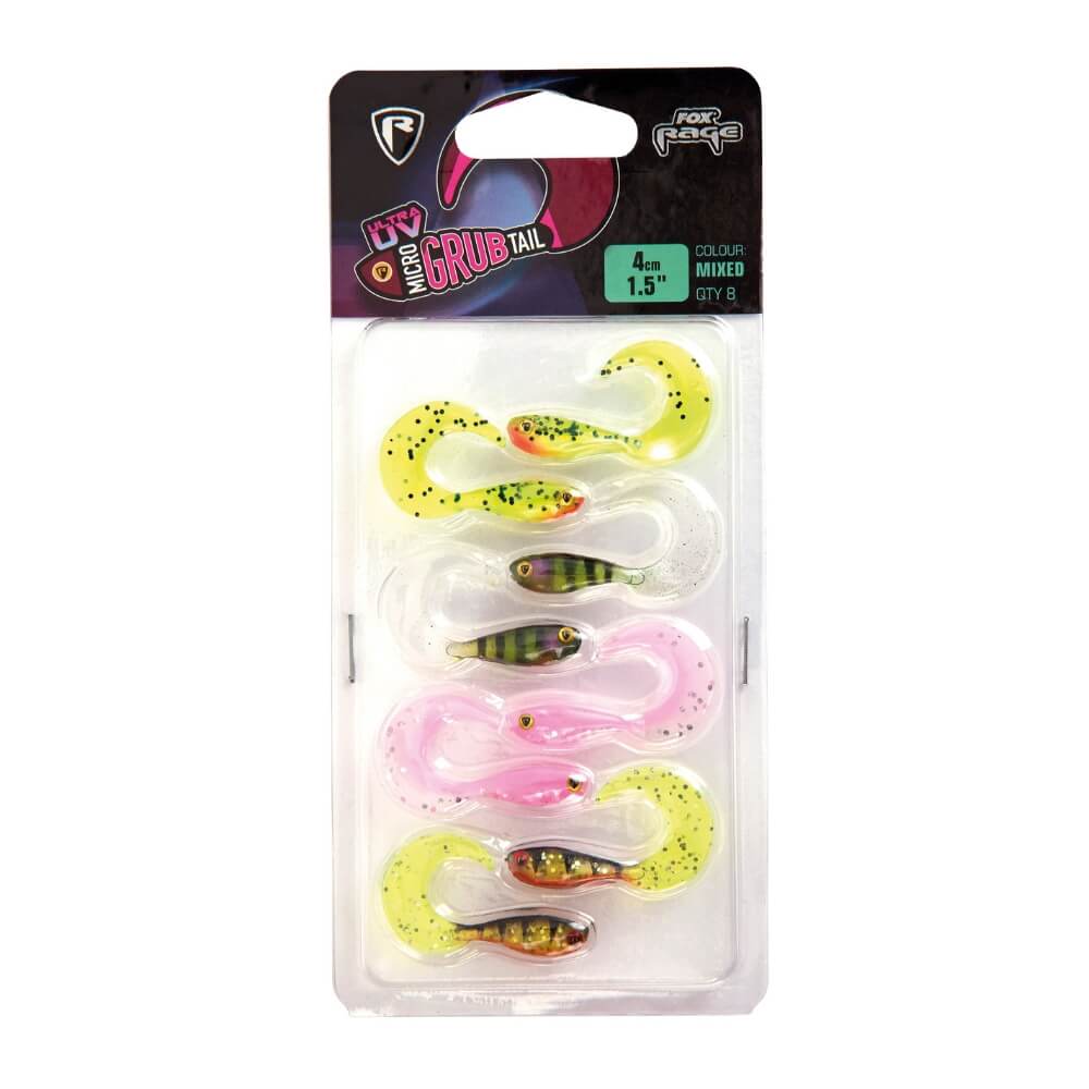 Fox Rage Micro Grub Tail UV Mixed Colour Pack / 4 cm