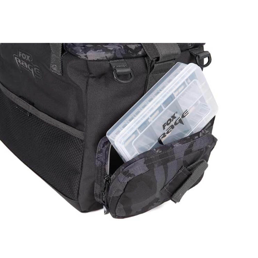 Fox Rage Voyager Camo Tackle Bag Seitentasche mit Box