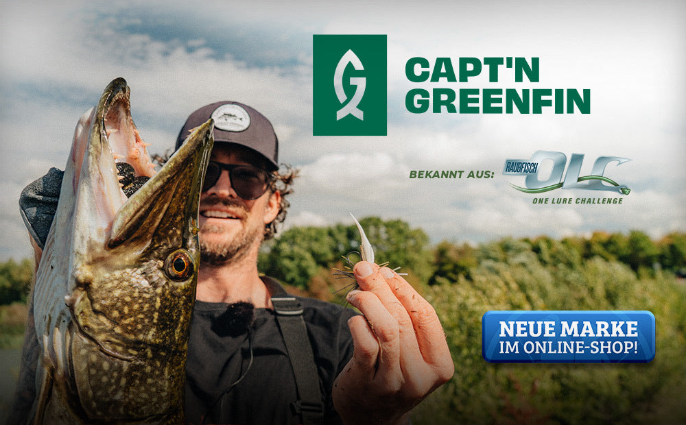 Neue Marke Captn Greenfin im Shop. Nachhaltige Softbaits, erstellt aus Protein.