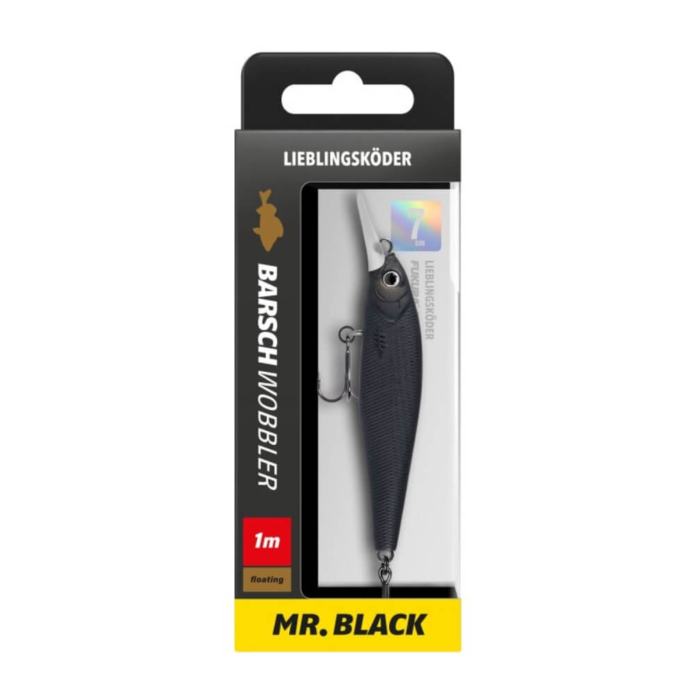 Lieblingsköder Barschwobbler 7 cm Mr.Black
