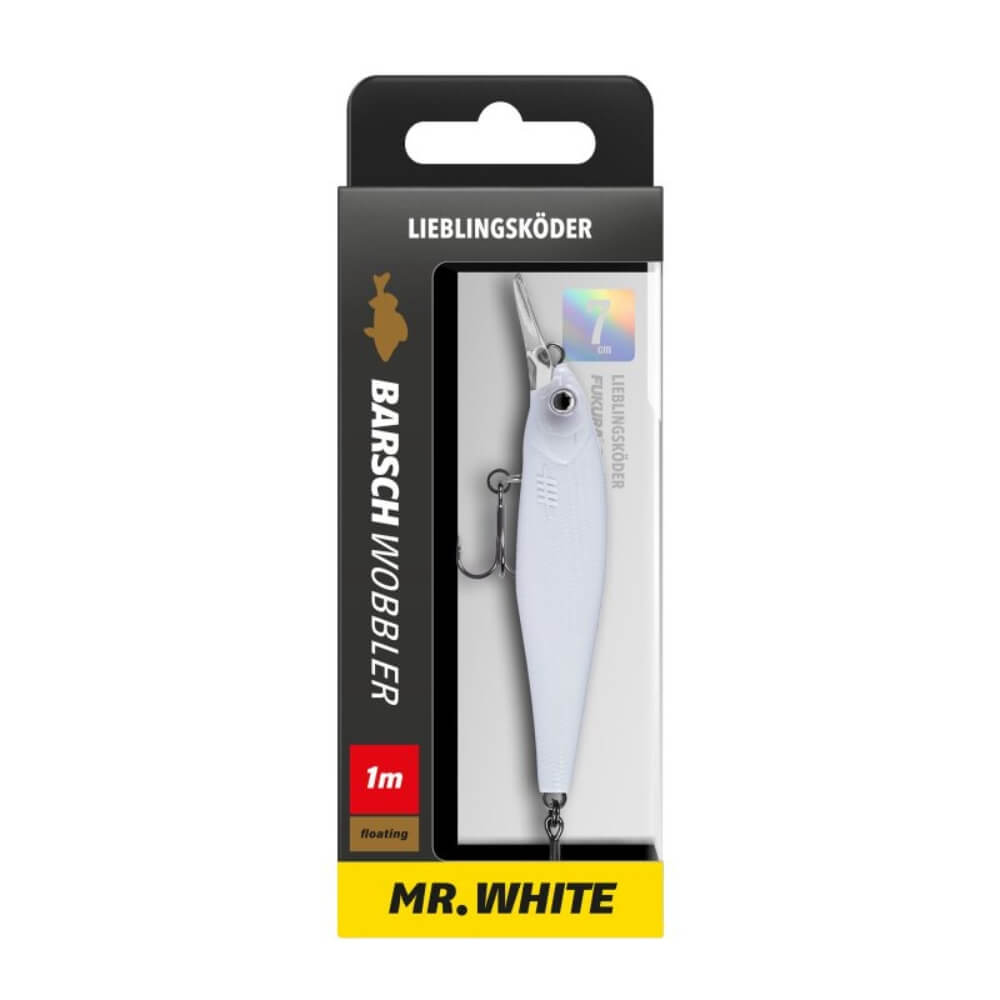 Lieblingsköder Barschwobbler 7 cm Mr.White
