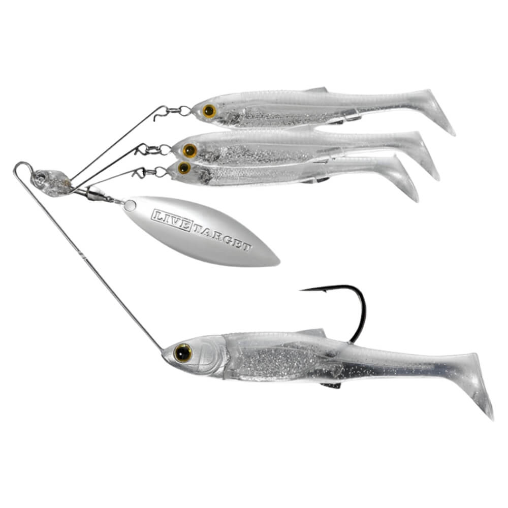 Live Target Baitball Spinner Rig Pearl White Silver
