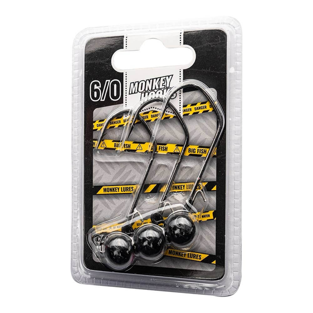 Monkey Lures Monkey Hooks 6/0 Black Pink Verpackung