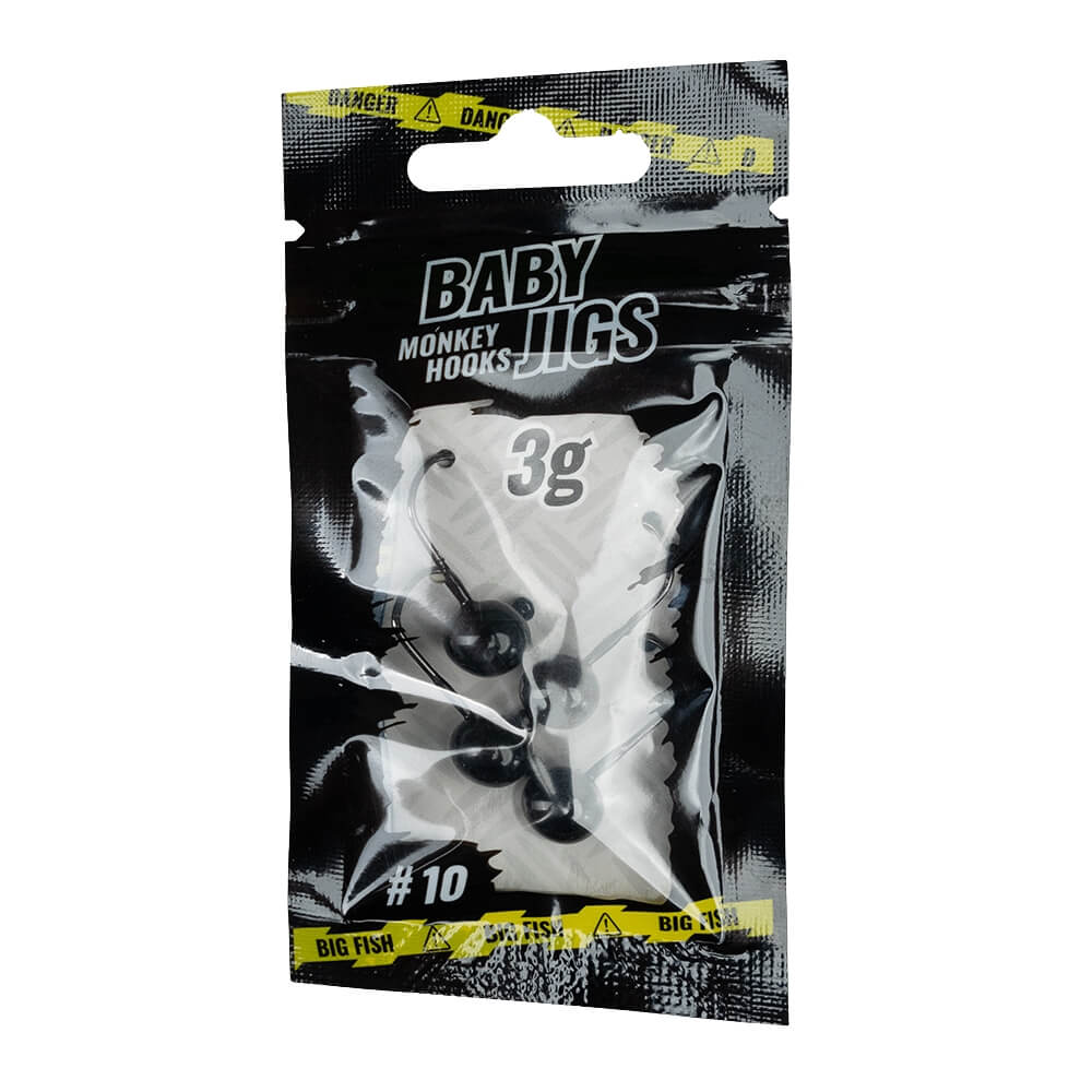 Monkey Lures Monkey Hooks Baby Jigs #10 Pack Black